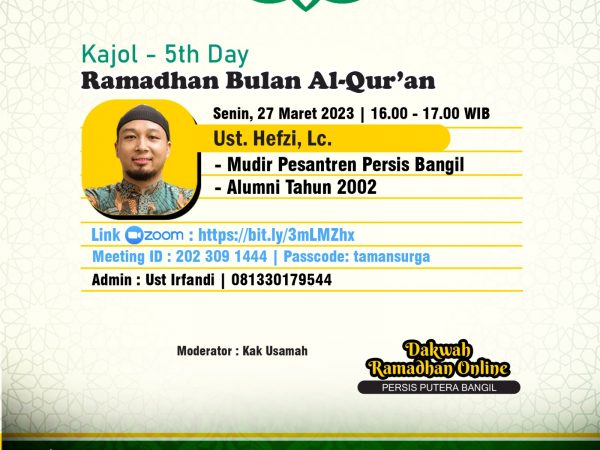 Ustadz Hefzi, Lc., salah satu pemateri kajian online